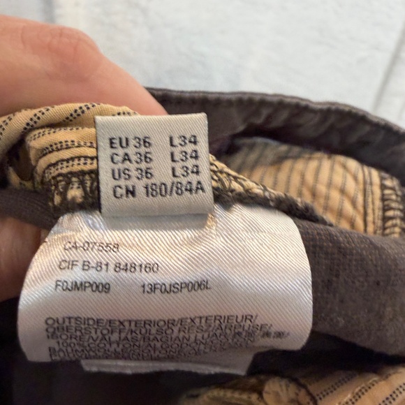 Mexx Trouser Pants Mens Size 36 L34 Brown Canvas 100% Cotton Slim Straight Leg - Picture 3 of 11